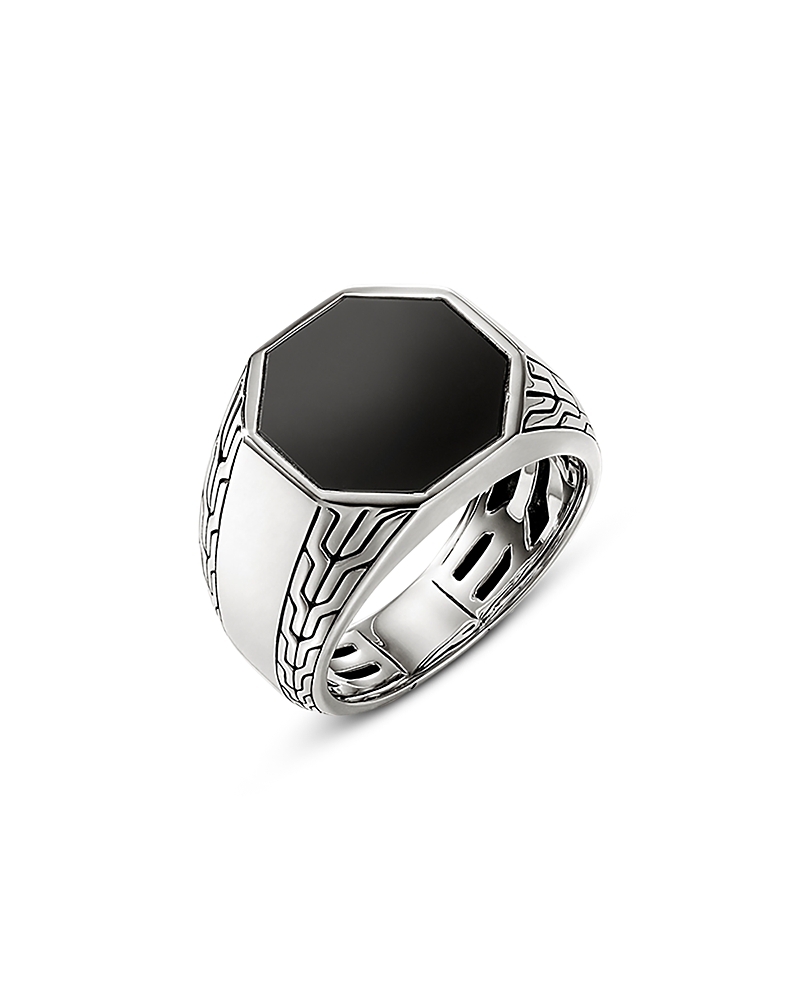 JOHN HARDY MEN'S STERLING SILVER ONYX SIGNET RING