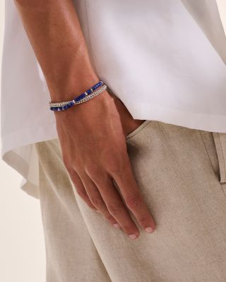 Sterling Silver Heishi Gemstone Wrap Bracelet