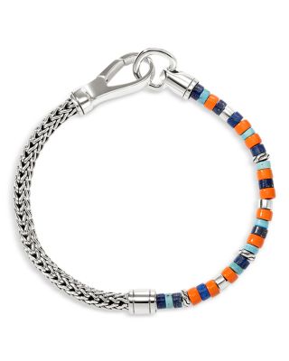 Sterling Silver Heishi Gemstone Chain Bracelet