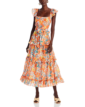 Shop Aqua Lily Tiered Maxi Dress - 100% Exclusive In Orange