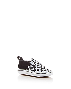 Shop Vans Unisex Slip On V Check Crib Shoe Sneakers - Baby In Checkerboard