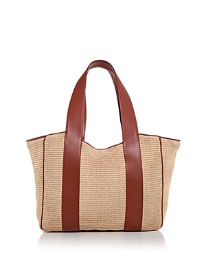 Shop Liselle Kiss Penelope Straw Tote In Natural/gingham