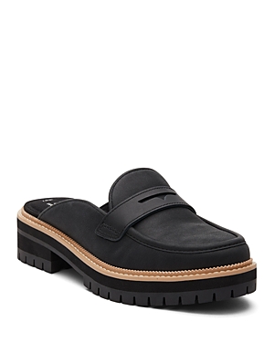 Toms Cara Platform Penny Loafer Mule In Black