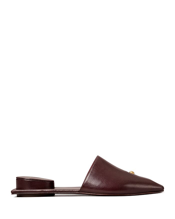 Tory Burch Pierced Mule In Plum/gold