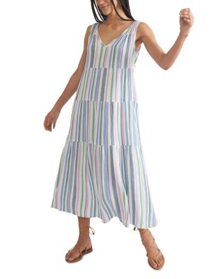 chinese dress ladies Marine Layer Corinne Double Cloth Maxi Dress in Hibiscus Dip Dye Extra Small / Hibiscus Dip Dye main image 1