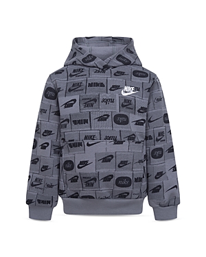 Shop Nike Boys' Sportswear Club Printed Hoodie - Little Kid In Smoke Grey