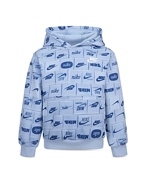 Shop Nike Boys' Sportswear Club Printed Hoodie - Little Kid In Light Armory Blue