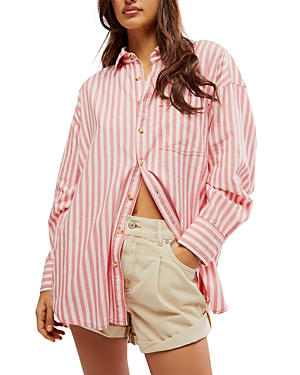 Free People Freddie Striped Button Front Shirt