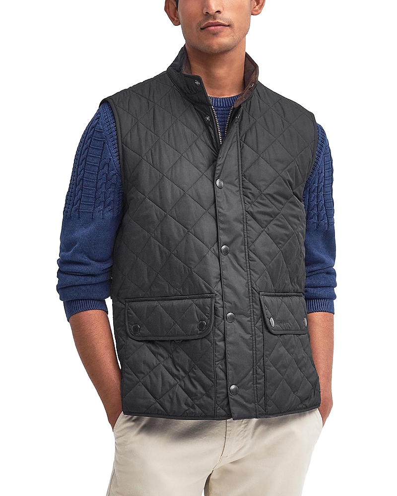 Barbour Diamond-quilted Logo-embroidered Gilet In Black