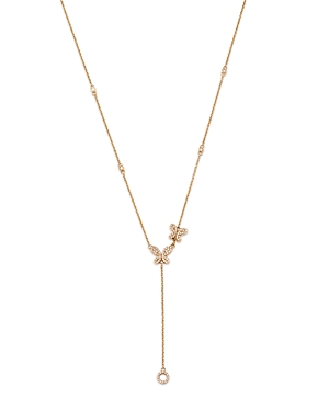 Nina Gilin 14K Yellow Gold Diamond Butterfly Lariat Necklace, 18
