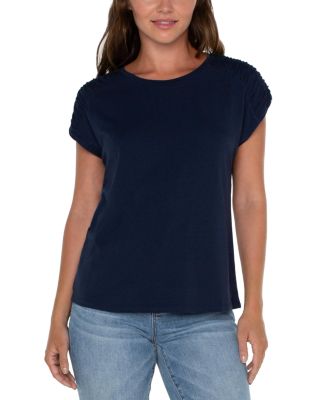 Liverpool Los Angeles - Scoop Neck Smocked Shoulder Tee