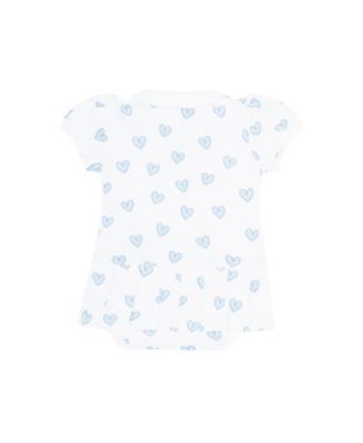 Girls' Blue Heart Print Onesie Dress - Baby