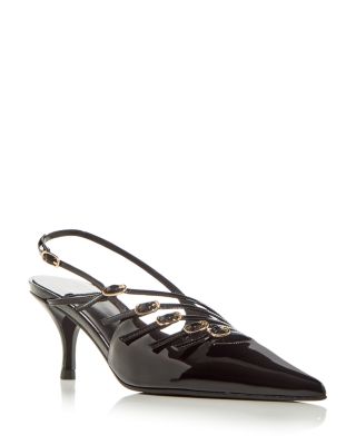 Escarpins Jeffrey Campbell En Cuir - Slingback à Bout Ouvert - Taille US 8 - Talon Moyen - Occasion