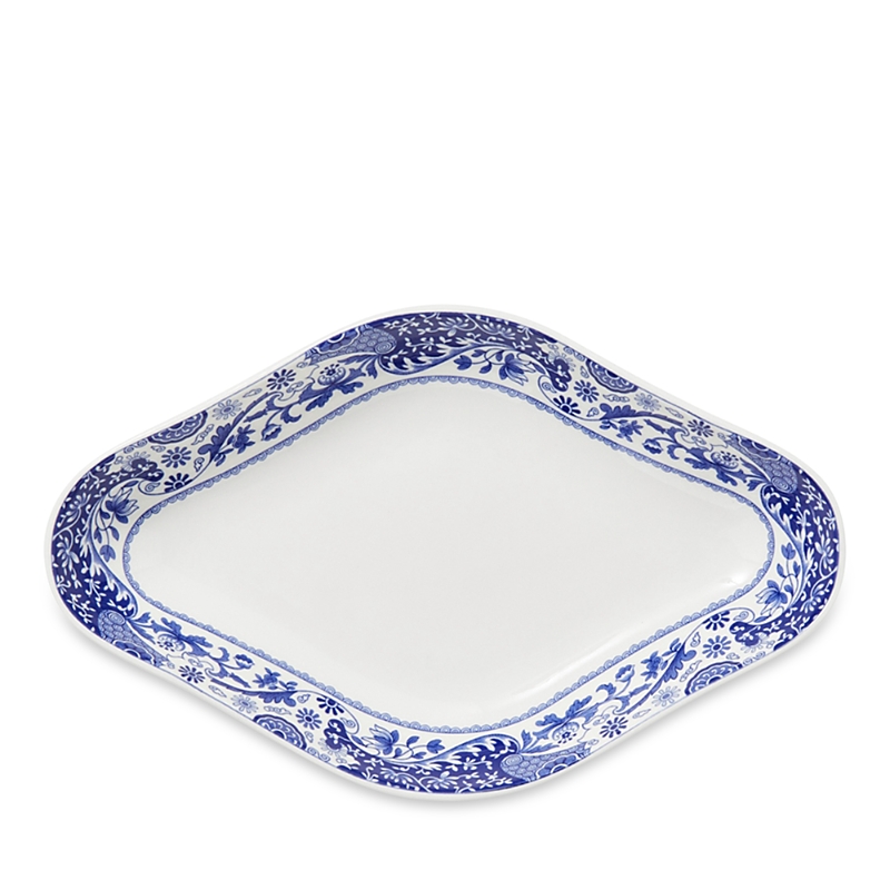 Spode Brocato Diamond Dish In Blue