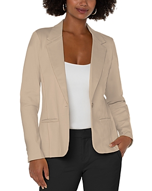 Shop Liverpool Los Angeles Fitted Ponte Blazer In Biscuit Tan