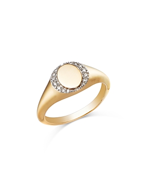 Bloomingdale's Diamond Signet Ring in 14 Yellow Gold, 0.10 ct. t.w.