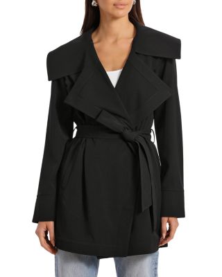 Bagatelle Belted Draped Trench Coat Bloomingdale s