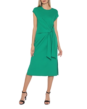 Gracia Bow Waist Slim Fit Midi Dress In Green