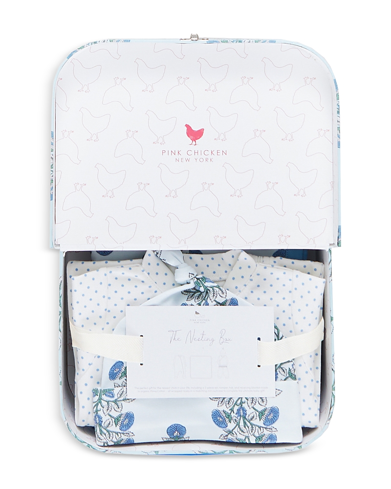 Pink Chicken Unisex Baby Take Home Set - Baby In Blue Floral
