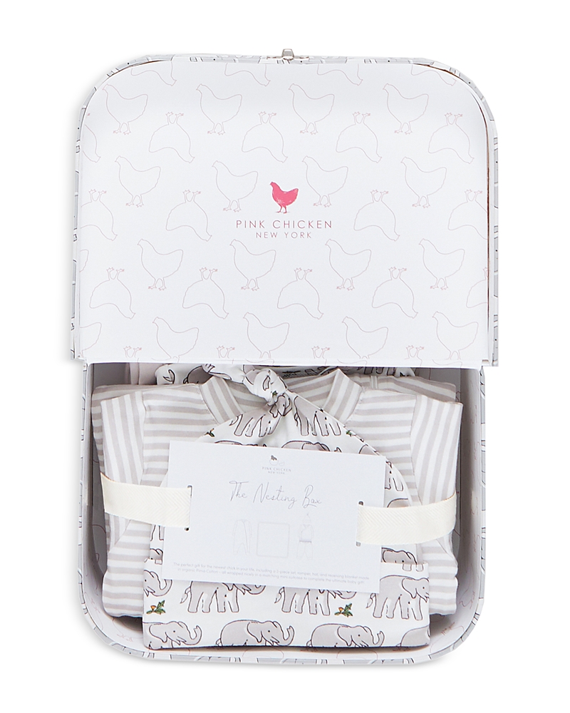 Pink Chicken Unisex Baby Take Home Set - Baby In White