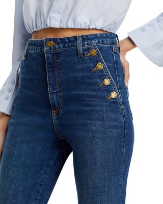 Helena High Rise Flared Sailor Jeans in Medium Wash