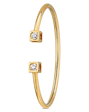 18K Yellow Gold Le Cube Diamant Diamond Cuff Bangle Bracelet