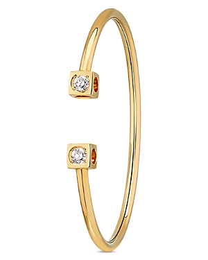 Dinh Van 18k Yellow Gold Le Cube Diamant Diamond Cuff Bangle Bracelet