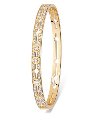 Dinh Van 18K Yellow Gold Pulse Diamond Bangle Bracelet