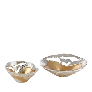 Photos - Other interior and decor Surya Ambrosia 2 Piece Decorative Bowl Set Gold/Silver AOA-003
