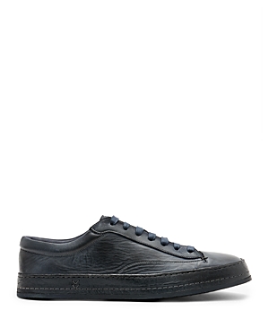 Shop John Varvatos Men's Wooster Low Top Leather Sneakers In Blue Stone