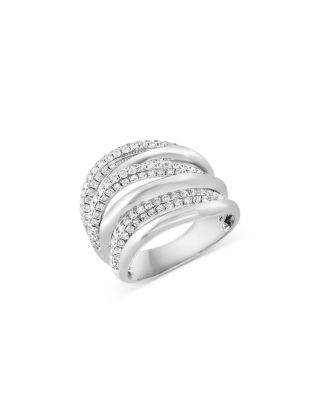 Bloomingdale's Fine Collection - Diamond Multirow Crossover Statement Ring in 14K White Gold, 1.2 ct. t.w.