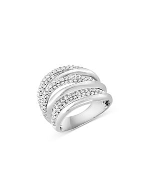 Shop Bloomingdale's Diamond Multirow Crossover Statement Ring In 14k White Gold, 1.2 Ct. T.w.