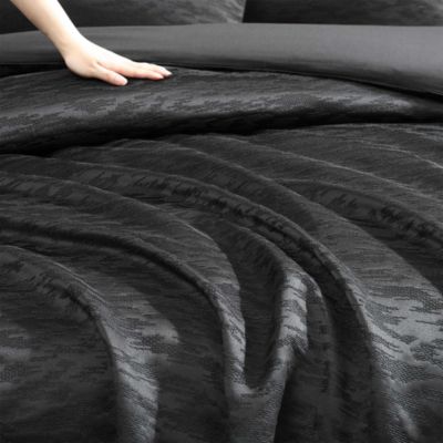 Illusion Textured 3 Piece Duvet Cover Set, King