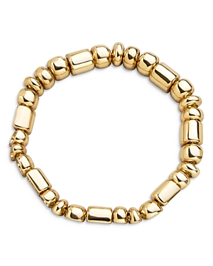 Shop Baublebar Gretchen Mixed Bead Stretch Bracelet In Gold