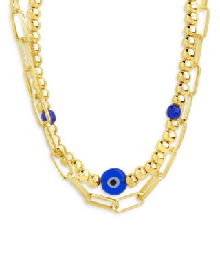 Sybil Layered Necklace in 14K Gold Plated, 14" 