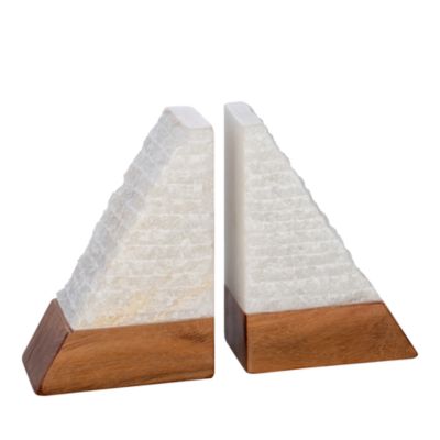 Surya Tikal 2 Piece Bookend Set In White