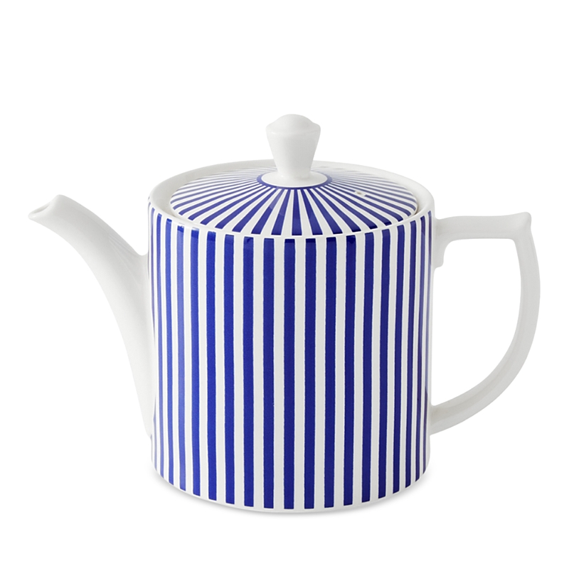 Spode Blue Italian Steccato Teapot In Blue