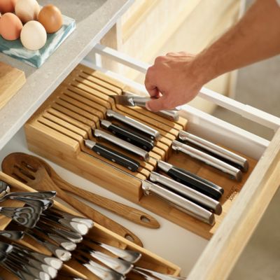 Bamboo Large 2-Tier Knife Organizer