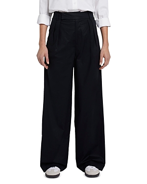 Shop 7 For All Mankind Pleated Wide Leg Pants In Black