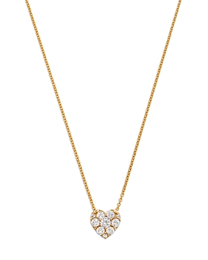 Bloomingdale's Diamond Heart Cluster Pendant Necklace in 14K Yellow Gold, 0.50 ct. t.w.