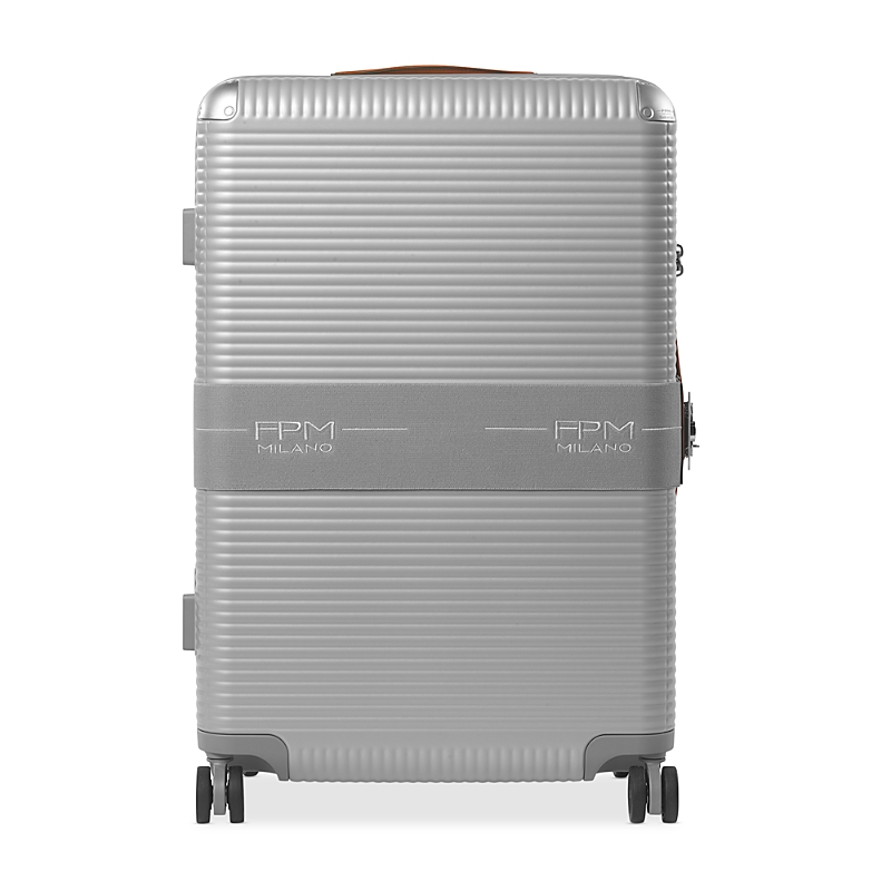 Fpm Milano Bank Zip Deluxe Extra Large Checked Suitcase In Glacier Grey