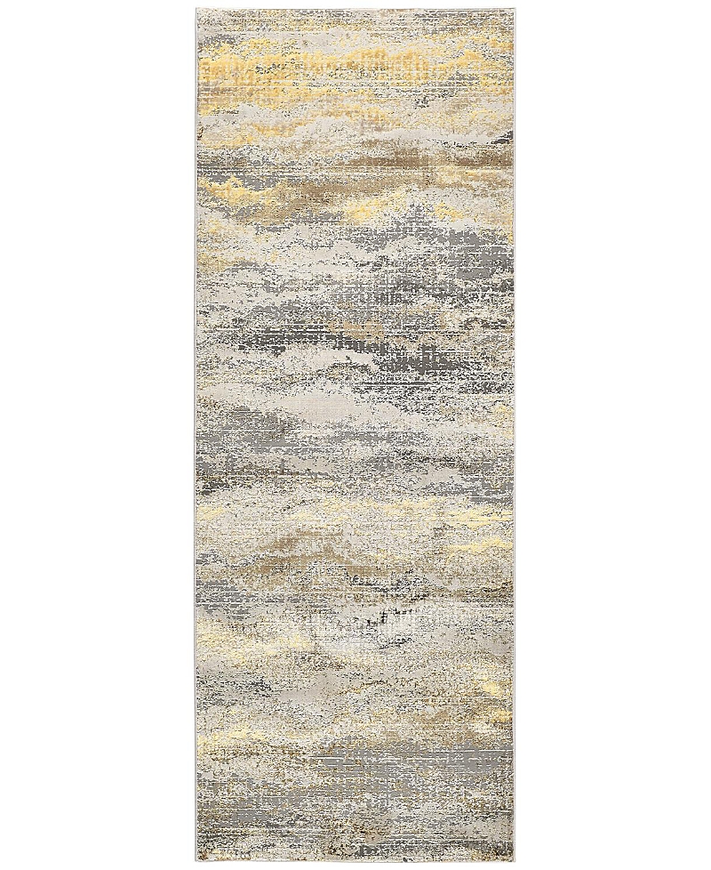Feizy Aura Aur3735f Runner Area Rug, 2'10 X 7'10 In Gold/gray