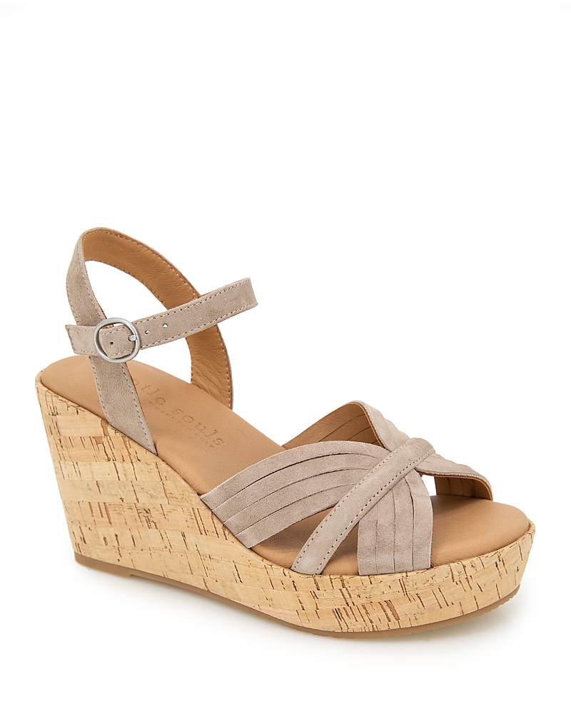 Gentle Souls By Kenneth Cole Nomi Ankle Strap Platform Wedge Sandal In Mushroom