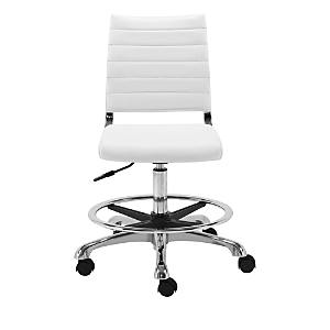 Euro Style Axel Adjustable Height Drafting Stool In White