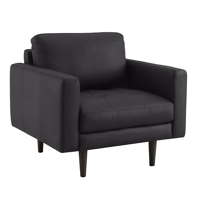 Chateau D'ax Rotolo Leather Chair In Charcoal