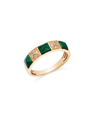 Bloomingdale's Fine Collection Malachite & Diamond Ring in 14K Yellow Gold