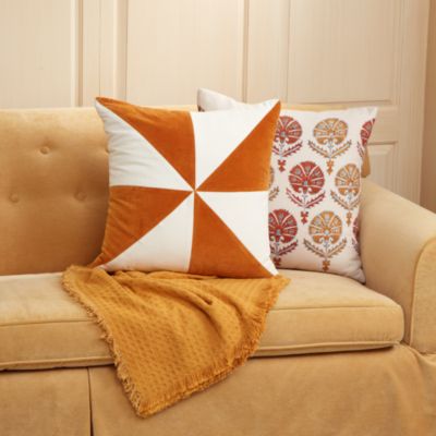 Pinwheel Gold Ivory Pillow, 20&amp;quot; x 20&amp;quot;