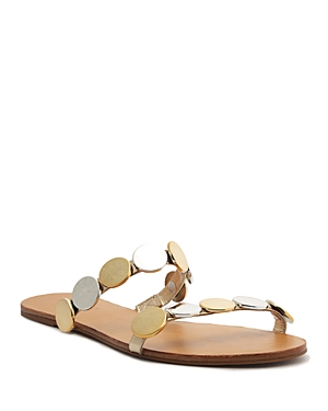Shop Schutz Women's Acacia Slip On Embellished Slide Sandals In Platina