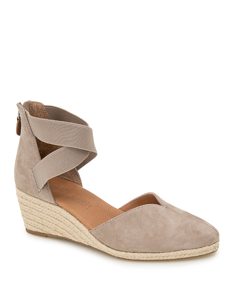 GENTLE SOULS BY KENNETH COLE GENTLE SOULS BY KENNETH COLE WOMEN'S ORYA ALMOND TOE ESPADRILLE WEDGE HEEL PUMPS