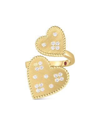 Roberto Coin - 18K Yellow Gold Venetian Princess Diamond Heart Bypass Ring
